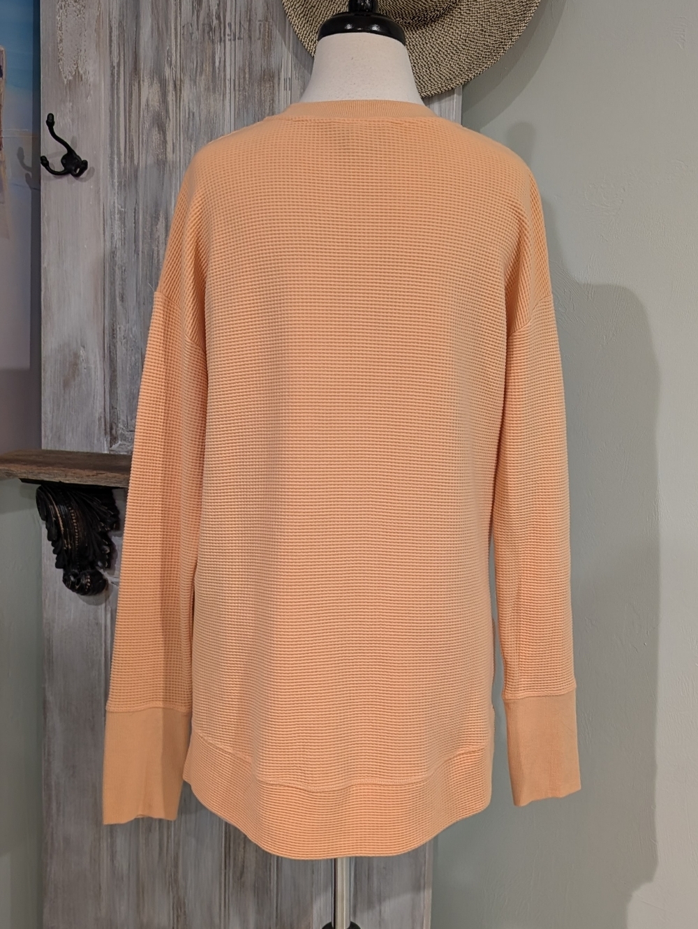 Athleta Coaster Luxe Orange Waffle Knit Sweater - Picture 2 of 7
